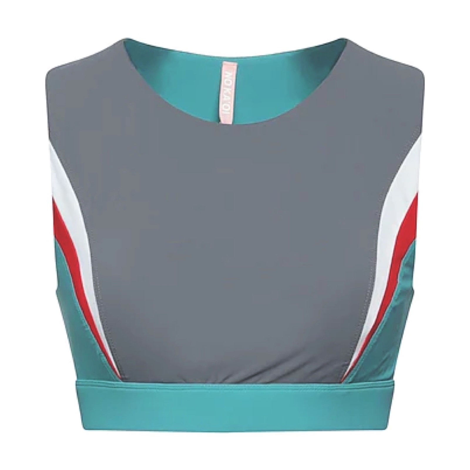 New No Ka’oi 2 M Lani Color-Block Stretch Sports Bra Workout Crop Top Italian